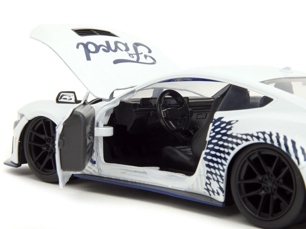 2024 Ford Mustang Dark Horse White with "Mustang Horse Graphics" "Bigtime Muscle" Series 1/24 Diecast Model Car by Jada view 5
