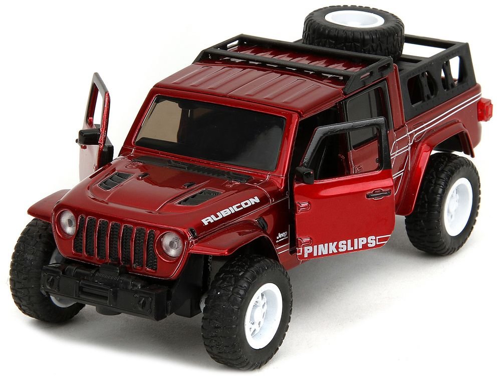2020 Jeep Gladiator Pickup Truck Candy Red "Pink Slips" Series 1/32 Diecast Model Car by Jada view 3
