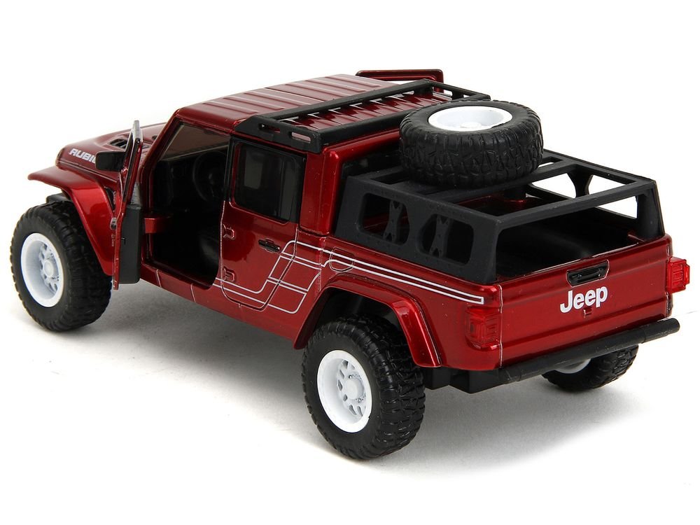 2020 Jeep Gladiator Pickup Truck Candy Red "Pink Slips" Series 1/32 Diecast Model Car by Jada view 4