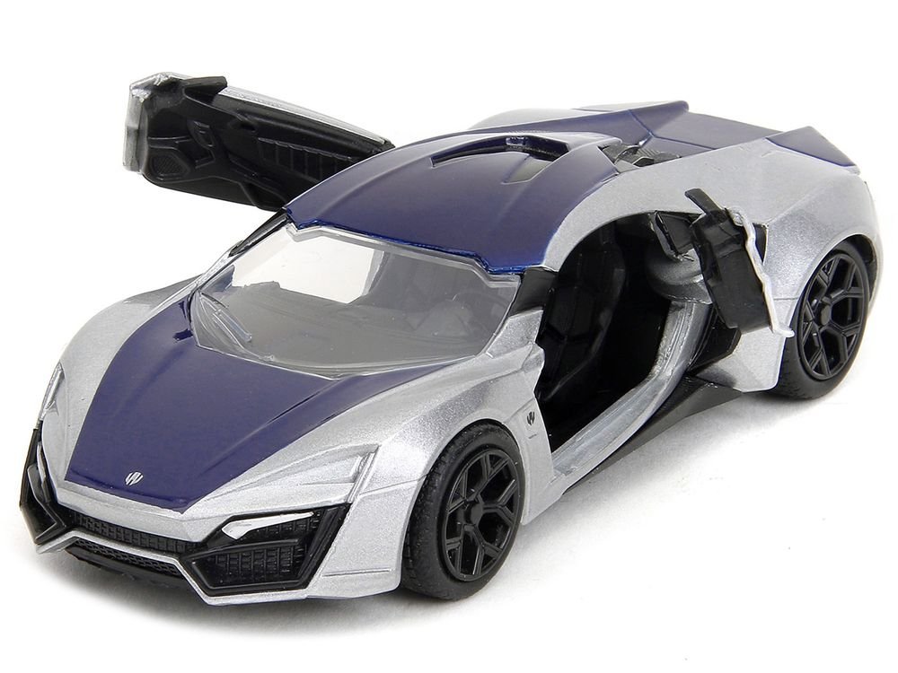 Lykan Hypersport Silver Metallic and Purple "Pink Slips" Series 1/32 Diecast Model Car by Jada view 2