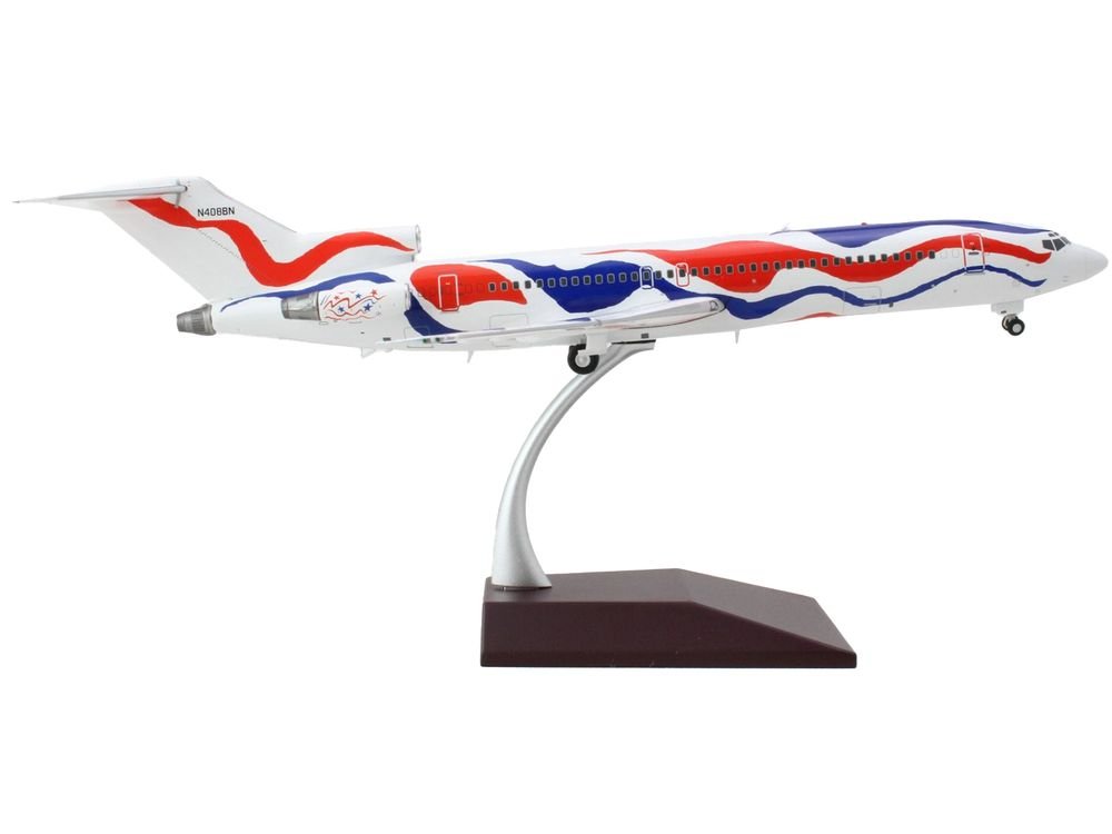 Boeing 727-200 Commercial Aircraft "Braniff International Airways - Calder Bicentennial Livery" White with Red and Blue Stripes "Gemini 200" Series 1/200 Diecast Model Airplane by GeminiJets view 2