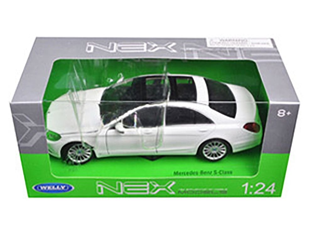 Mercedes Benz S Class with Sunroof White "NEX Models" 1/24 Diecast Model Car by Welly view 3