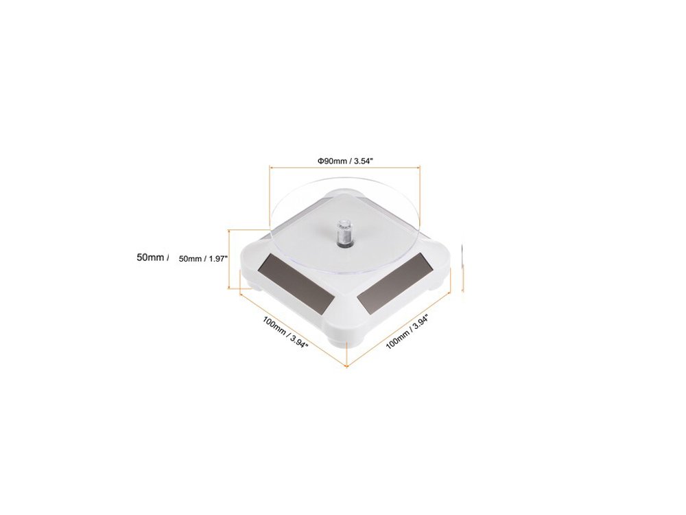 3.5″ Solar Rotating Display Stand with White Base for 1/64 Scale Model Cars view 2