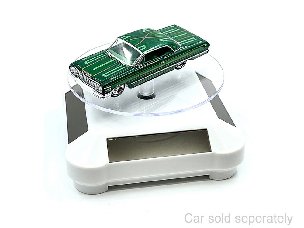 3.5″ Solar Rotating Display Stand with White Base for 1/64 Scale Model Cars view 4