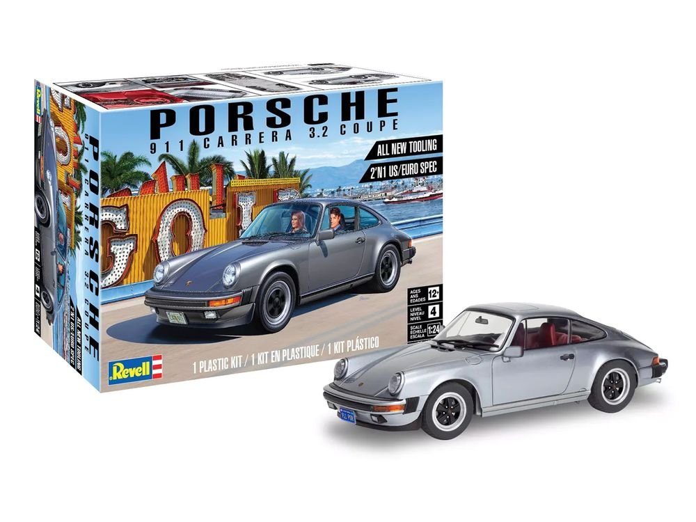 Level 4 Model Kit Porsche 911 Carrera 3.2 Coupe 2-in-1 Kit 1/24 Scale Model by Revell view 2
