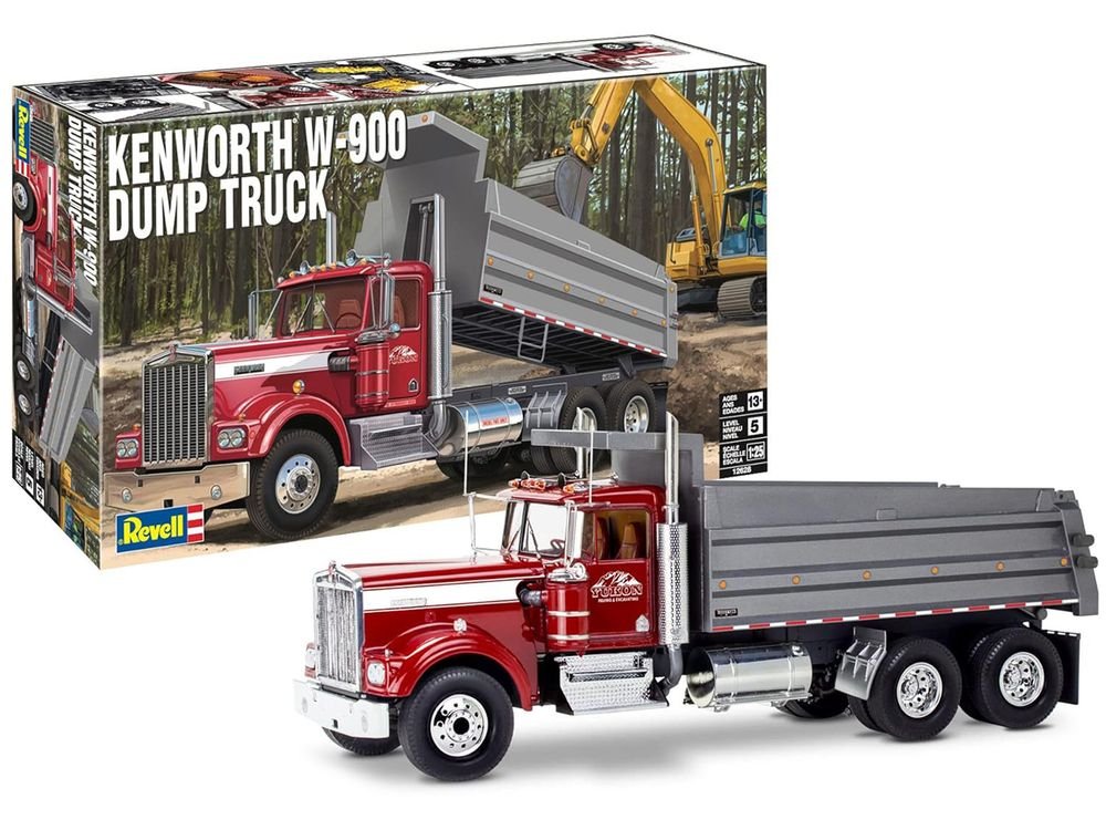 Level 5 Model Kit Kenworth W-900 Dump Truck 1/25 Scale Model by Revell view 2