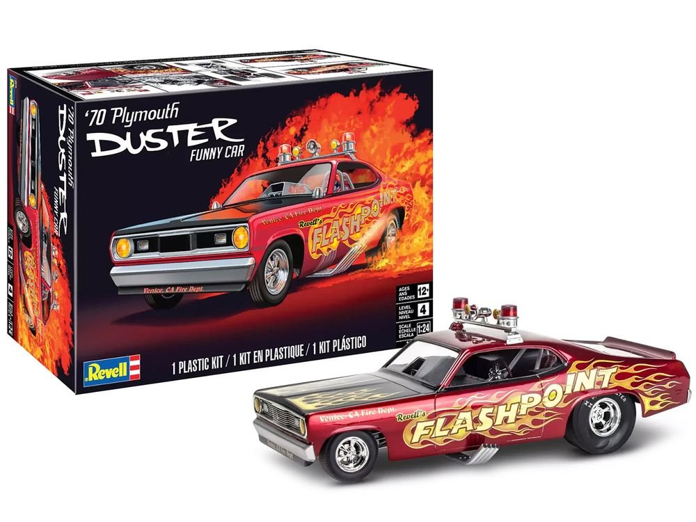 Level 4 Model Kit 1970 Plymouth Duster Funny Car 1/24 Scale Model by Revell view 3