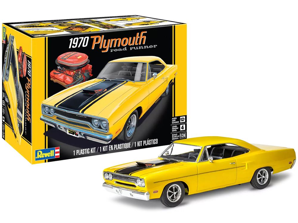 Level 4 Model Kit 1970 Plymouth Road Runner 1/24 Scale Model by Revell view 5