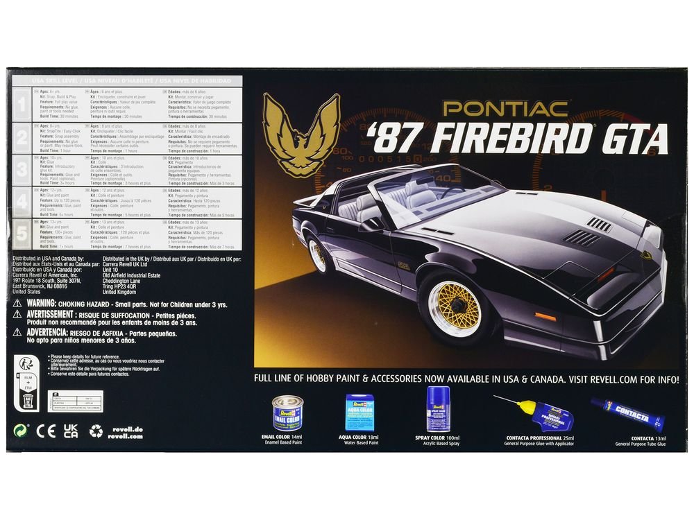 Level 5 Model Kit 1987 Pontiac Firebird GTA 1/16 Scale Model by Revell view 4
