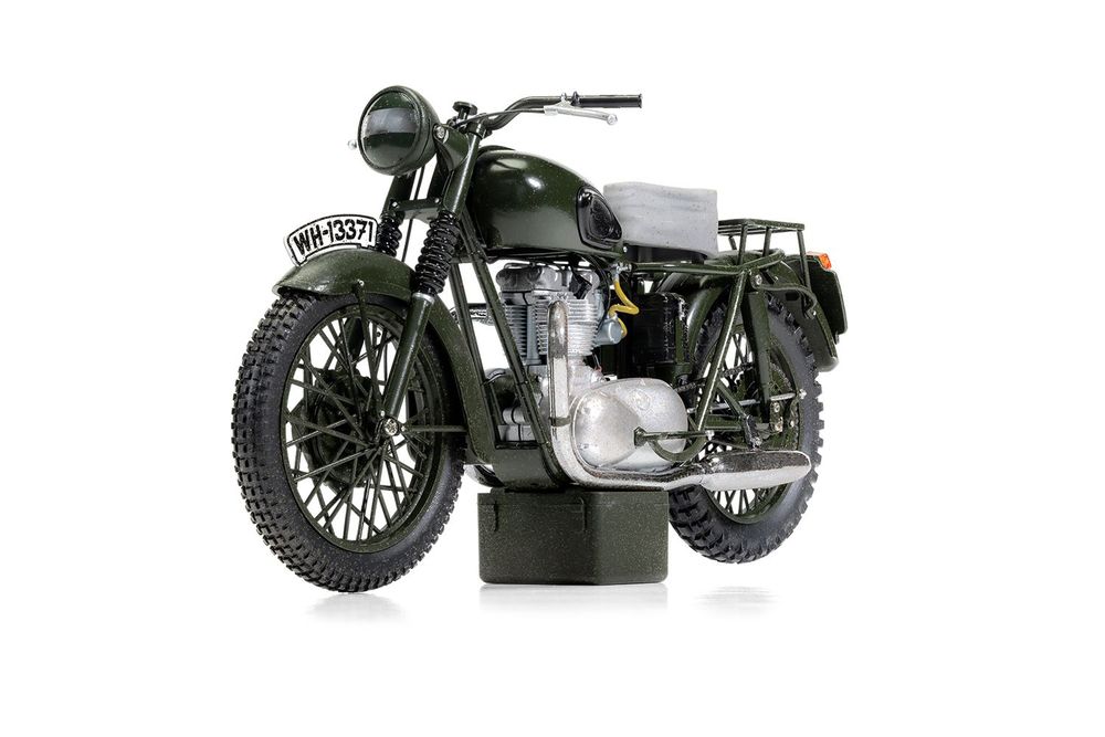 Triumph TR6 Trophy Motorcycle Dark Green (Weathered) "The Great Escape" (1963) Movie Diecast Model by Corgi view 2