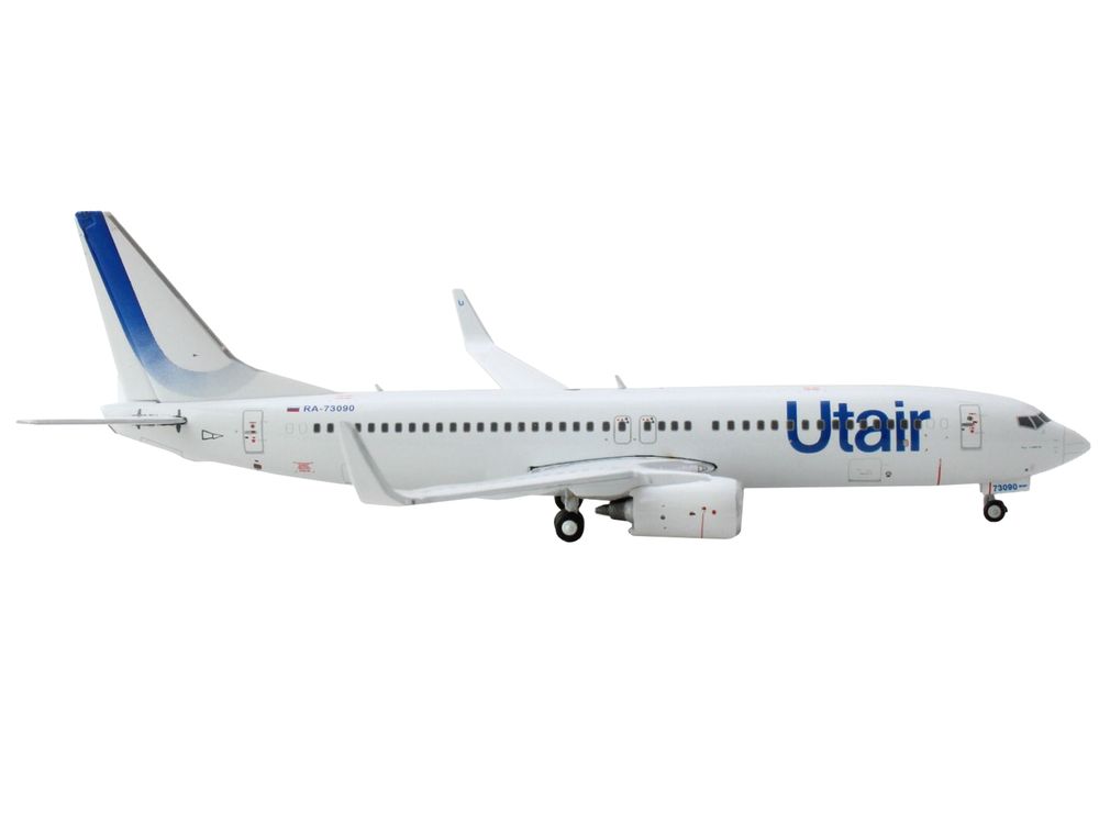 Boeing 737-800 Commercial Aircraft "Utair" White with Blue Tail Stripes 1/400 Diecast Model Airplane by GeminiJets view 2