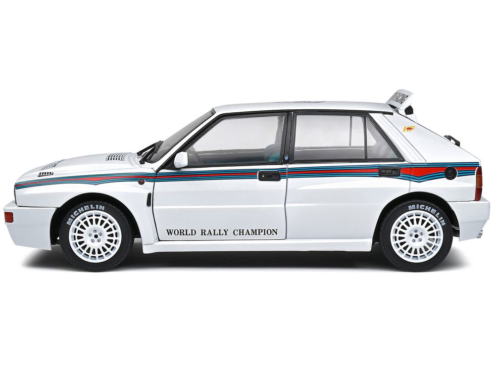 1992 Lancia Delta HF Integrale Evo 1 Martini 6 White with Blue and Red Stripes "World Rally Champion - Martini Racing" 1/18 Diecast Model Car by Solido view 3