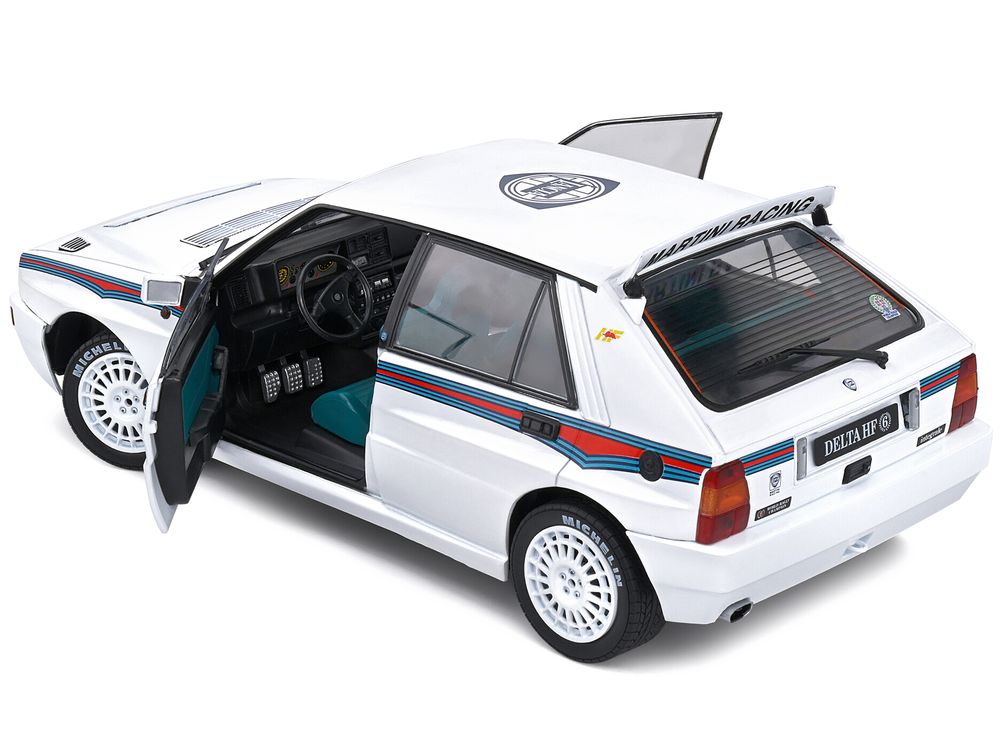 1992 Lancia Delta HF Integrale Evo 1 Martini 6 White with Blue and Red Stripes "World Rally Champion - Martini Racing" 1/18 Diecast Model Car by Solido view 4