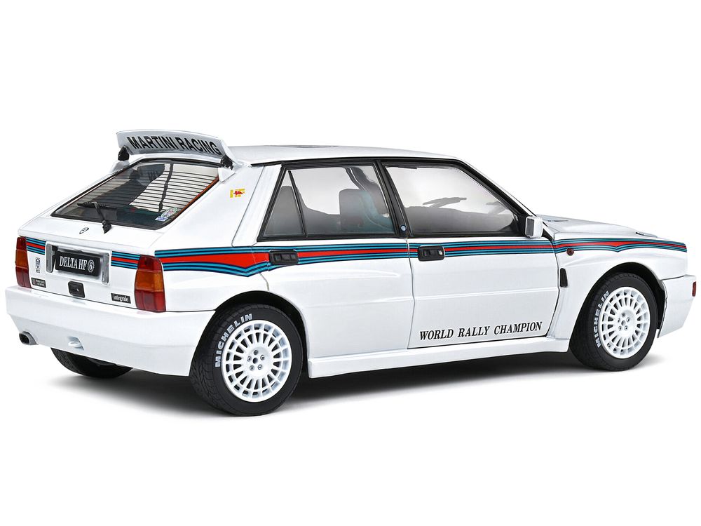 1992 Lancia Delta HF Integrale Evo 1 Martini 6 White with Blue and Red Stripes "World Rally Champion - Martini Racing" 1/18 Diecast Model Car by Solido view 5