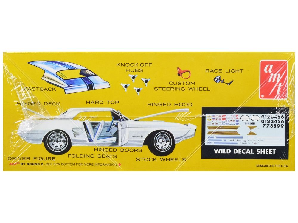 Skill 2 Model Kit 1963 Ford Mustang II Concept Car 1/25 Scale Model by AMT view 3