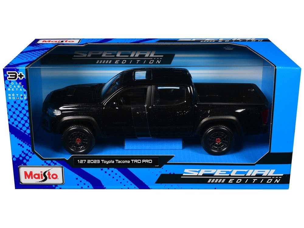 2023 Toyota Tacoma TRD PRO Pickup Truck Black Metallic with Sunroof "Special Edition" Series 1/27 Diecast Model Car by Maisto view 3