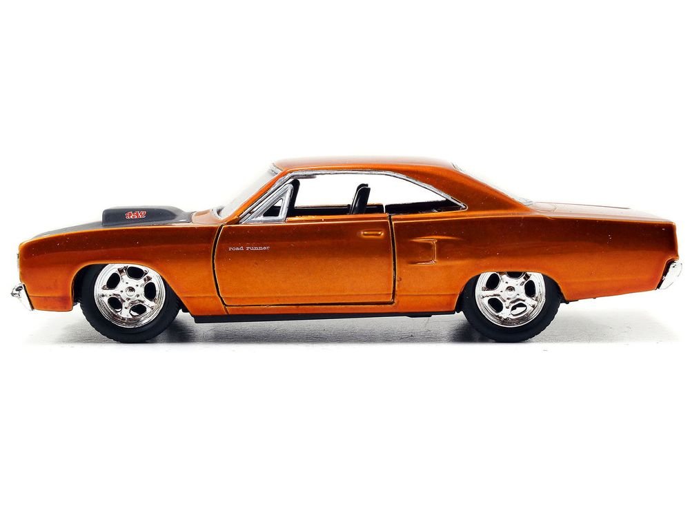 Dom's Plymouth Road Runner Orange Metallic with Matt Black Hood "Fast & Furious" Series 1/32 Diecast Model Car by Jada view 2