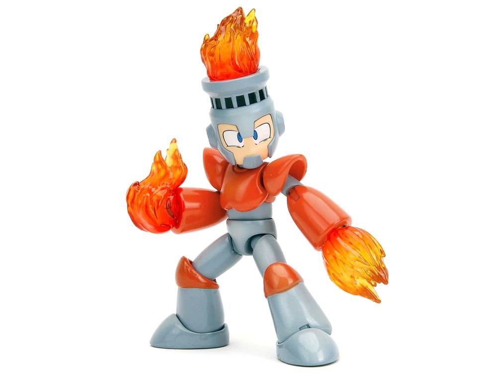Fire Man 5.5" Moveable Figure with Accessories and Alternate Head and Hands "Mega Man" (1987) Video Game model by Jada view 2