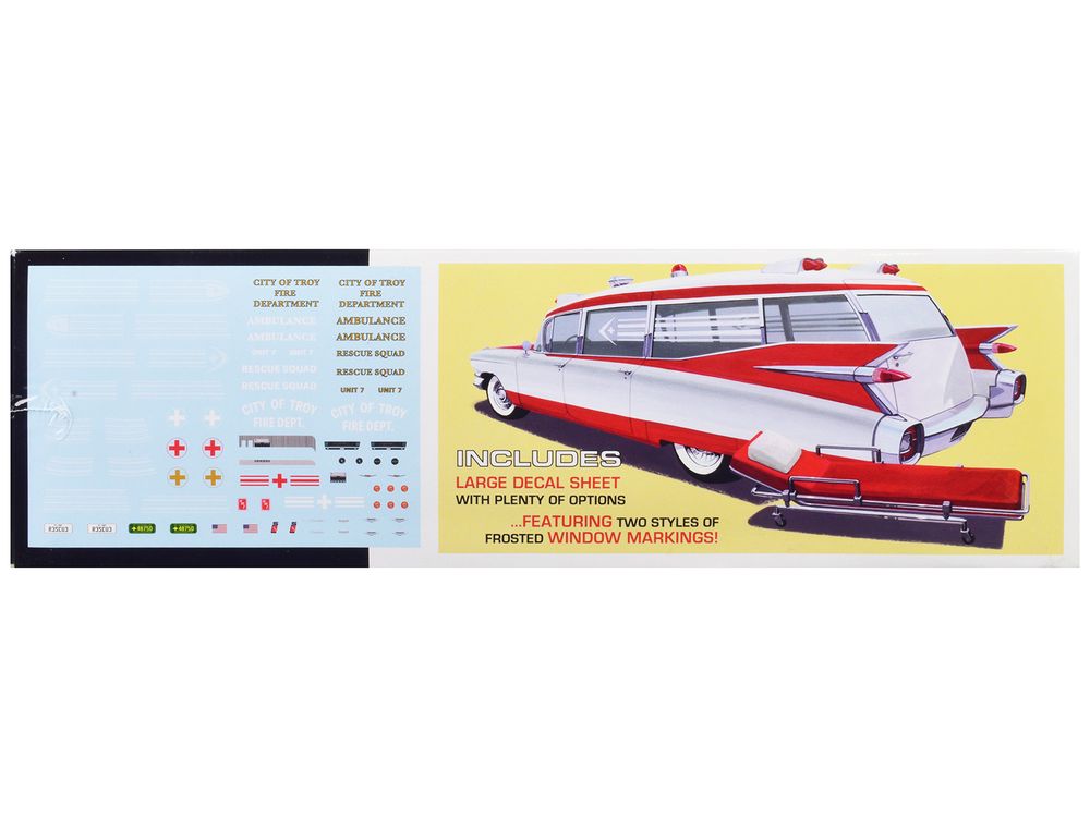 Skill 2 Model Kit 1959 Cadillac Ambulance with Gurney Accessory 1/25 Scale Model by AMT view 3