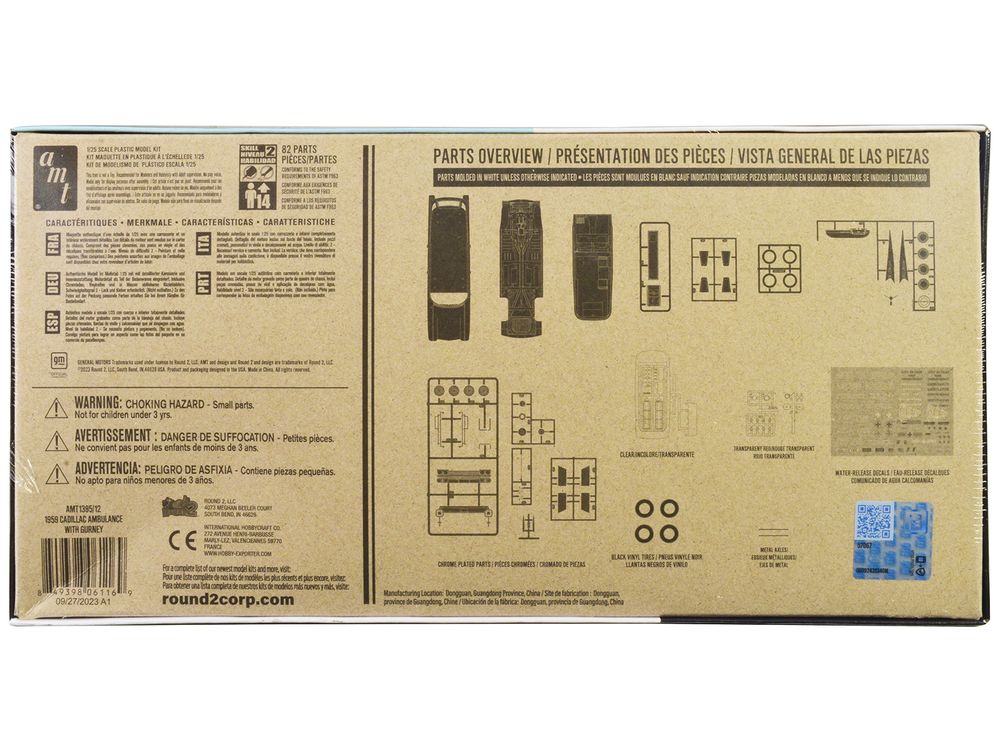 Skill 2 Model Kit 1959 Cadillac Ambulance with Gurney Accessory 1/25 Scale Model by AMT view 4