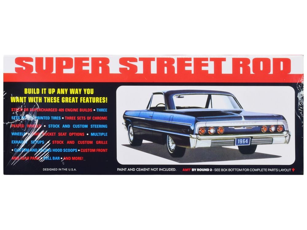 Skill 2 Model Kit 1964 Chevrolet Impala "Super Street Rod" 3-in-1 Kit 1/25 Scale Model by AMT view 2