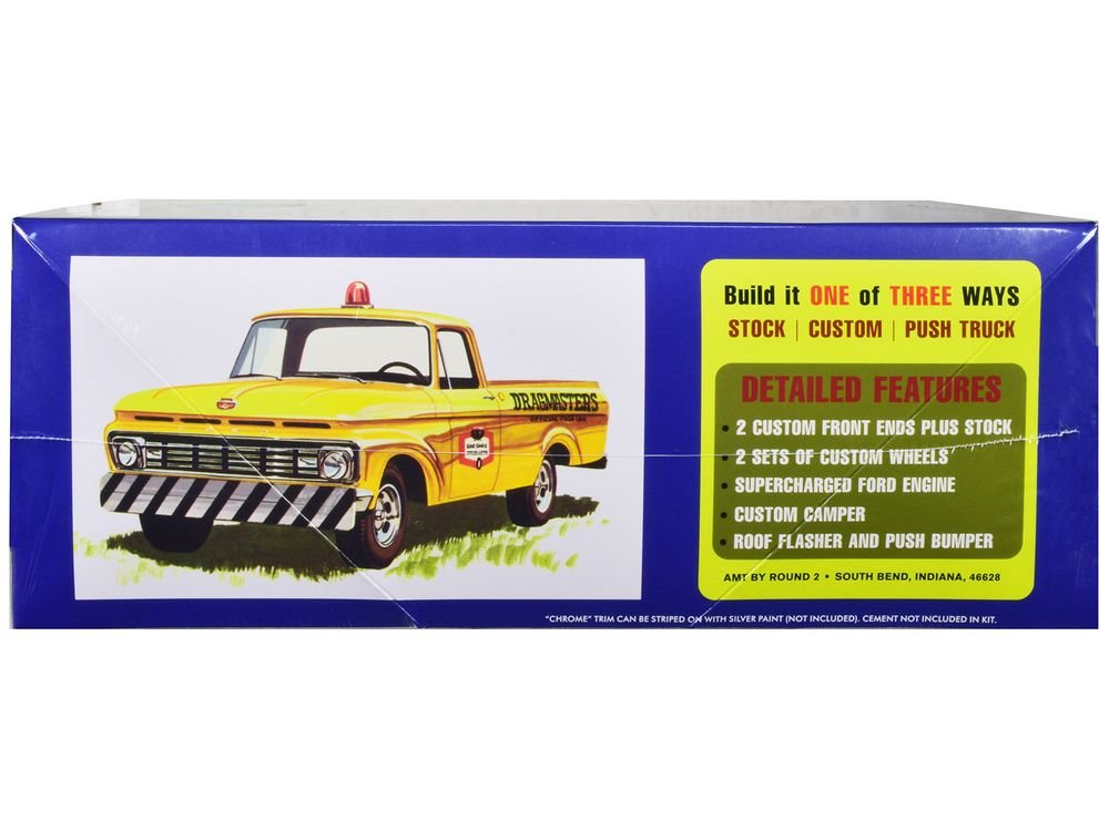Skill 2 Model Kit 1963 Ford F-100 Camper Pickup Truck 3-in-1 Kit 1/25 Scale Model by AMT view 3