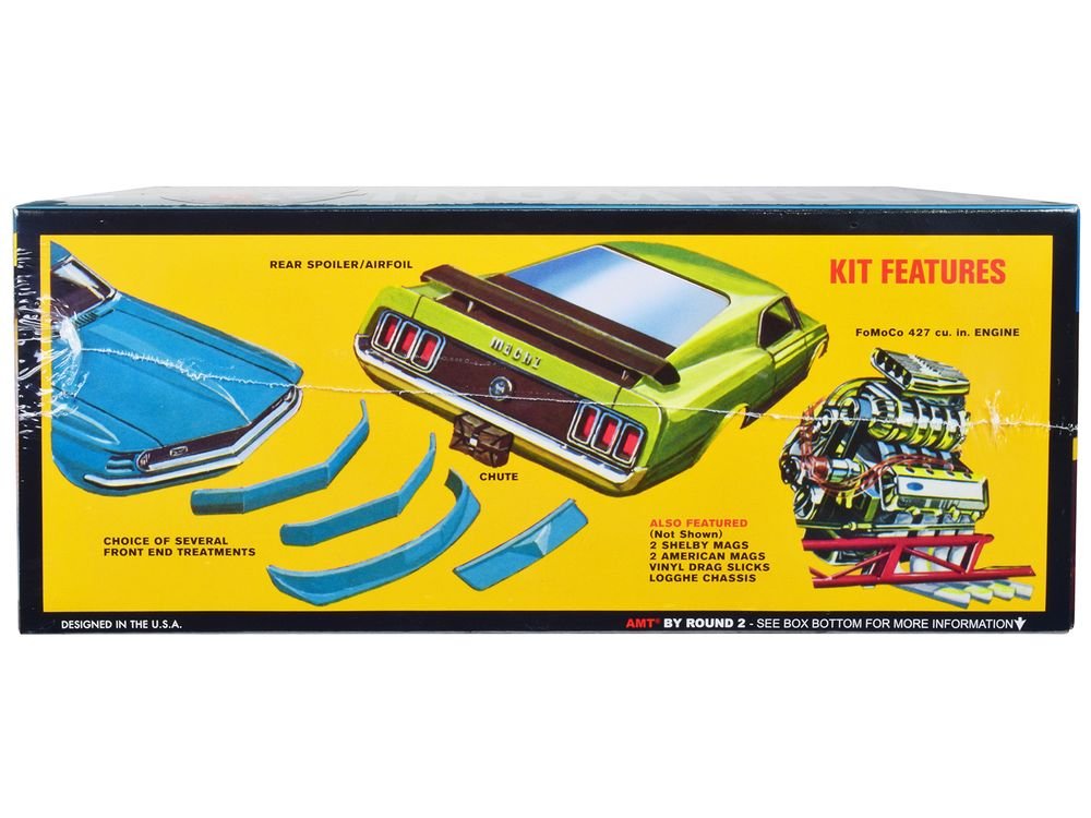 Skill 3 Model Kit 1970 Ford Mustang Funny Car "Mach Won" 1/25 Scale Model by AMT view 2