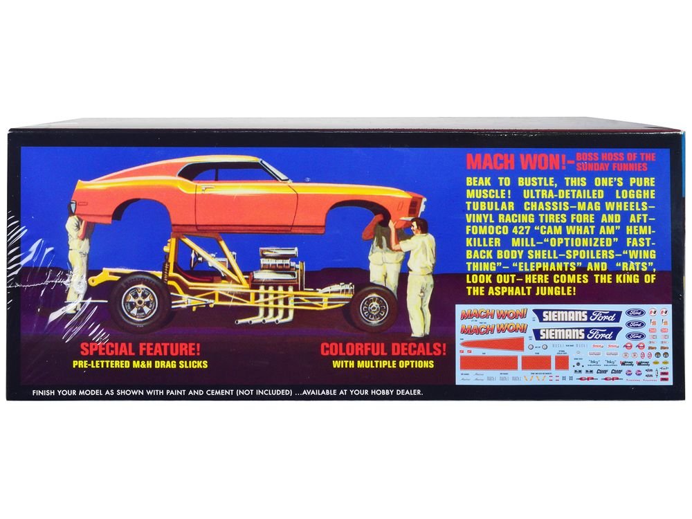 Skill 3 Model Kit 1970 Ford Mustang Funny Car "Mach Won" 1/25 Scale Model by AMT view 3
