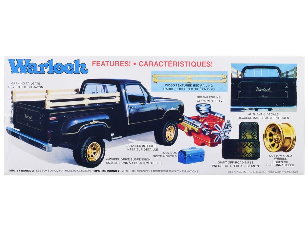 Skill 2 Model Kit 1977 Dodge Warlock Stepside Pickup Truck 1/25 Scale Model by MPC view 3