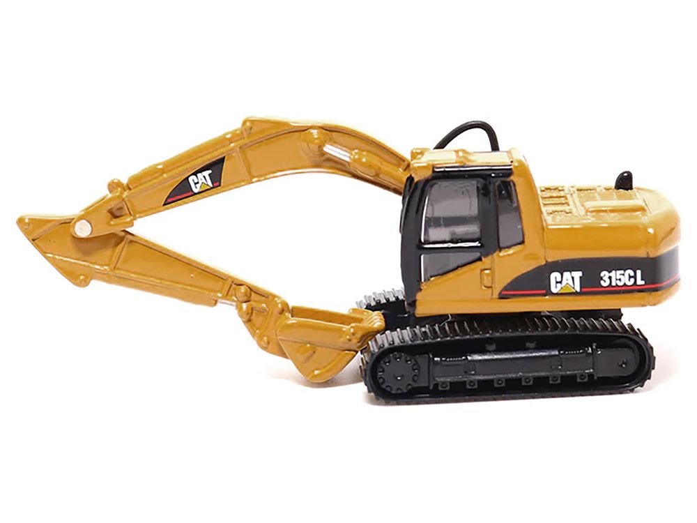 CAT Caterpillar CT660 Day Cab Tractor Blue Metallic with Lowboy Trailer and CAT 315C L Hydraulic Excavator Yellow 1/87 (HO) Diecast Model by Diecast Masters view 5
