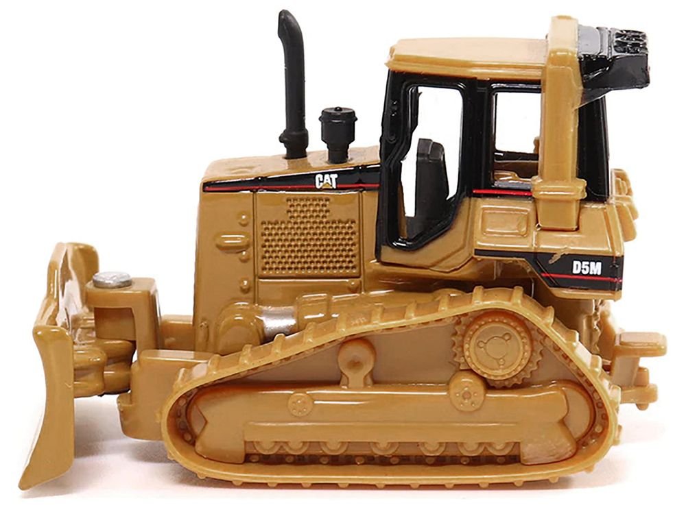 Peterbilt 579 UltraLoft Tandem Tractor Red Metallic with Lowboy Trailer and CAT D5M Dozer Yellow 1/87 (HO) Diecast Model by Diecast Masters view 4