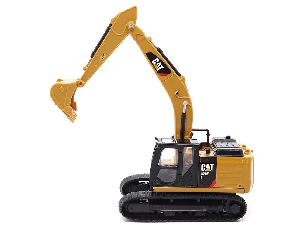 CAT Caterpillar 320F L Hydraulic Excavator Yellow and Black 1/64 Diecast Model by Diecast Masters view 2