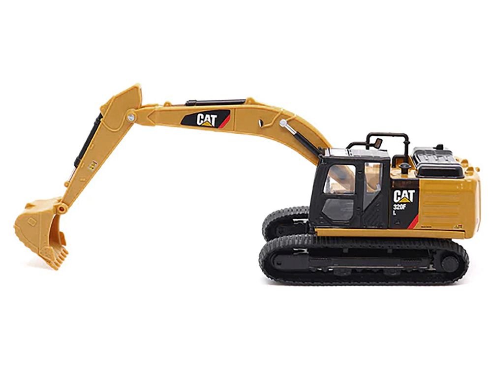 CAT Caterpillar 320F L Hydraulic Excavator Yellow and Black 1/64 Diecast Model by Diecast Masters view 3