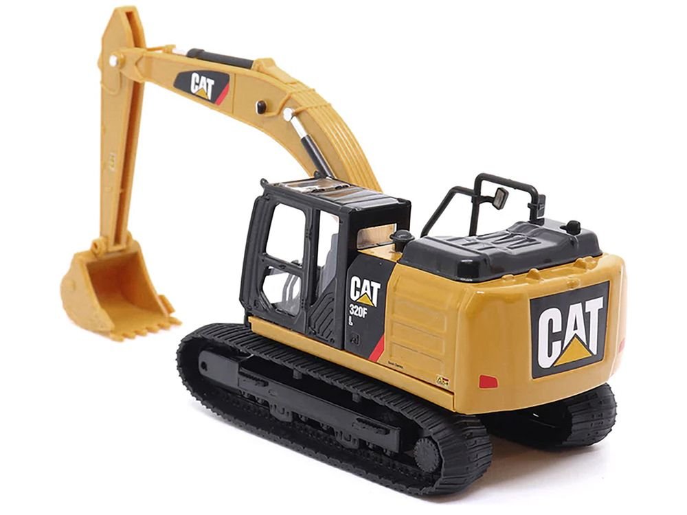 CAT Caterpillar 320F L Hydraulic Excavator Yellow and Black 1/64 Diecast Model by Diecast Masters view 4