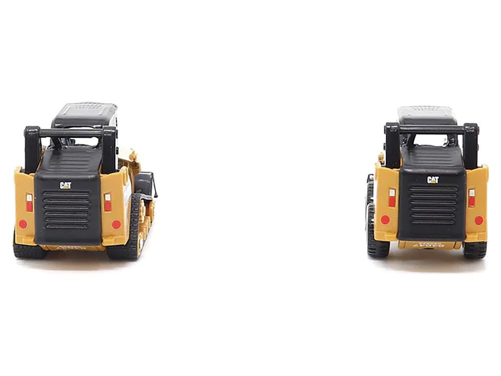 CAT Caterpillar 272D2 Skid Steer Loader Yellow and CAT Caterpillar 297D2 Compact Track Loader Yellow Set of 2 pieces 1/64 Diecast Models by Diecast Masters view 4