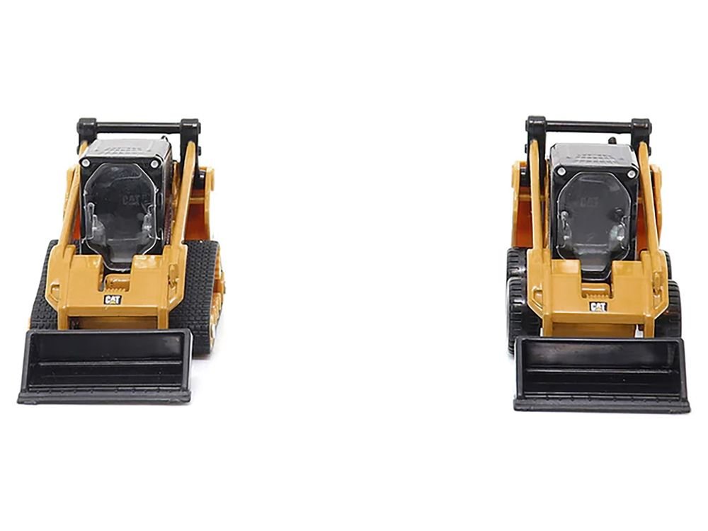 CAT Caterpillar 272D2 Skid Steer Loader Yellow and CAT Caterpillar 297D2 Compact Track Loader Yellow Set of 2 pieces 1/64 Diecast Models by Diecast Masters view 5