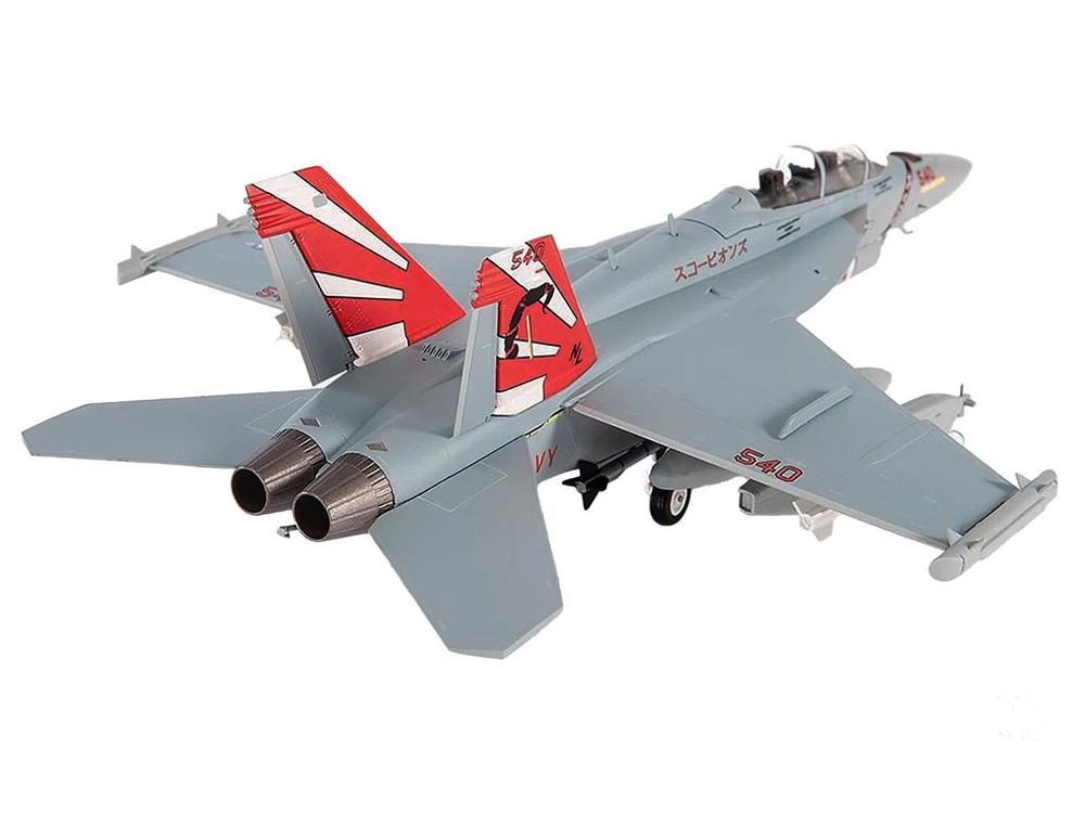Boeing EA-18G Growler Aircraft "VAQ-132 Scorpions" United States Navy 1/72 Diecast Model by JC Wings view 3