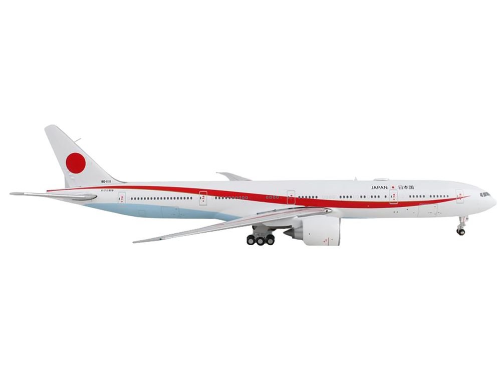 Boeing 777-300ER Commercial Aircraft "Japan Air Self-Defense Force" White with Red Stripes "Gemini Macs" Series 1/400 Diecast Model Airplane by GeminiJets view 2