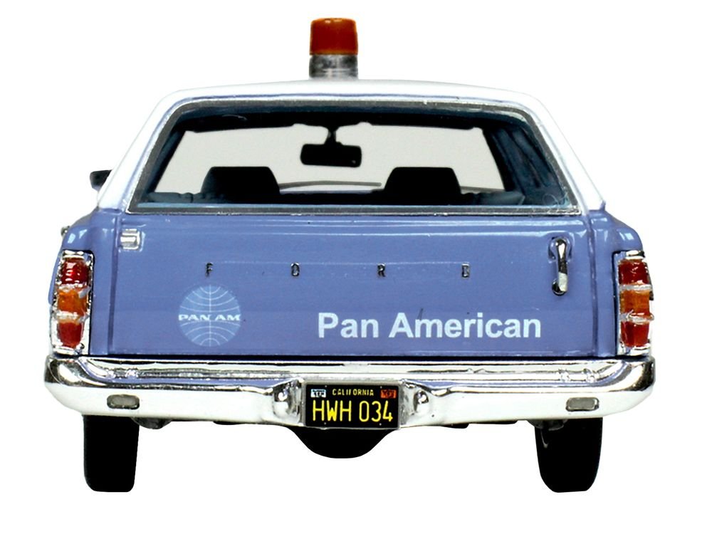 1970 Ford Galaxie Station Wagon Blue and White with Blue Interior "Pan-American Airlines Ground Crew" Limited Edition to 180 pieces Worldwide 1/43 Model Car by Goldvarg Collection view 4