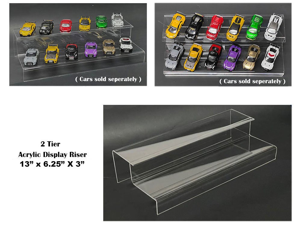 2 Tier Acrylic Stand Riser "Mijo Exclusives" for 1/64 Scale Models view 2