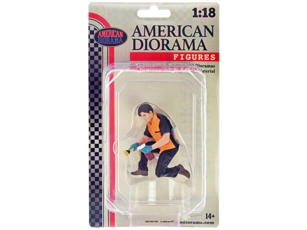 "Detail Masters" Figure 1 (Wheel Cleaning) for 1/18 Scale Models by American Diorama view 3