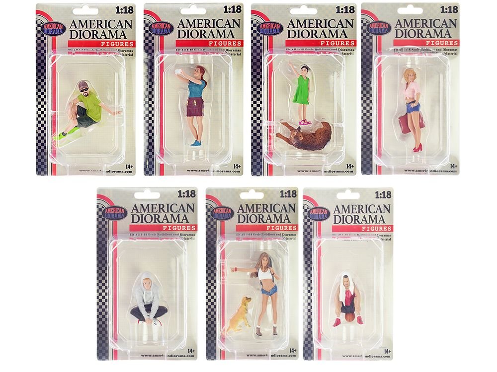 "Figure18 Series 1" 9 piece Figure Set for 1/18 Scale Models by American Diorama view 4