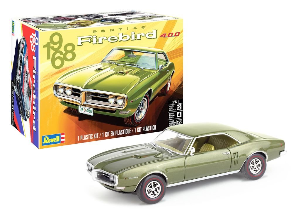 Level 4 Model Kit 1968 Pontiac Firebird 400 2-in-1 Kit 1/25 Scale Model by Revell view 2