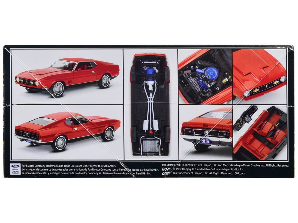 Level 4 Model Kit 1971 Ford Mustang Mach 1 James Bond 007 "Diamonds Are Forever" (1971) Movie 1/25 Scale Model by Revell view 3