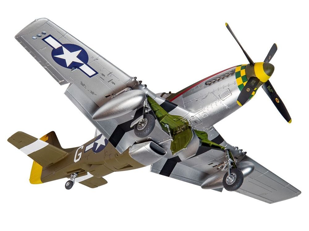 Level 2 Model Kit North American P-51D Mustang Fighter Aircraft with 2 Scheme Options 1/48 Plastic Model Kit by Airfix view 3