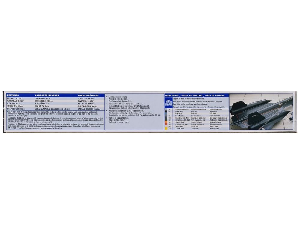 Level 4 Model Kit Lockheed SR-71 Blackbird Reconnaissance Aircraft 1/72 Scale Model by Revell view 4