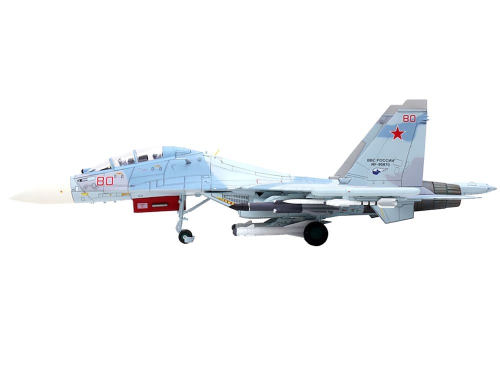 Sukhoi Su-30M2 Flanker-C Fighter Aircraft #80 "Russian Air Force" "Wing" Series 1/72 Diecast Model by Panzerkampf view 2