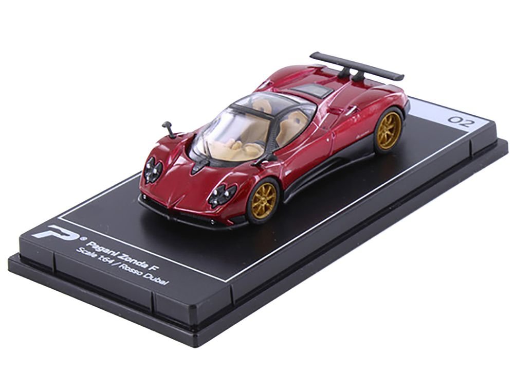 Pagani Zonda F Rosso Dubai Red Metallic "Hypercar League Collection" 1/64 Diecast Model Car by PosterCars view 2