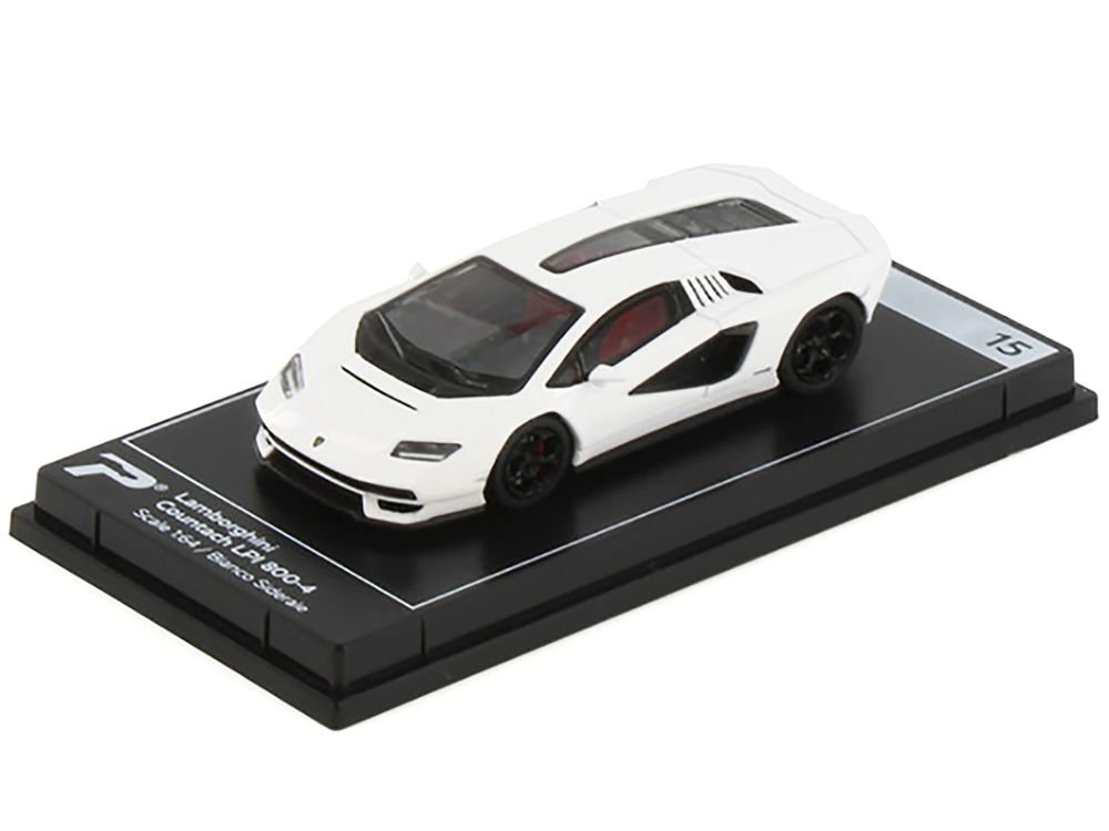 Lamborghini Countach LPI 800-4 Bianco Siderale White "Hypercar League Collection" 1/64 Diecast Model Car by PosterCars view 2