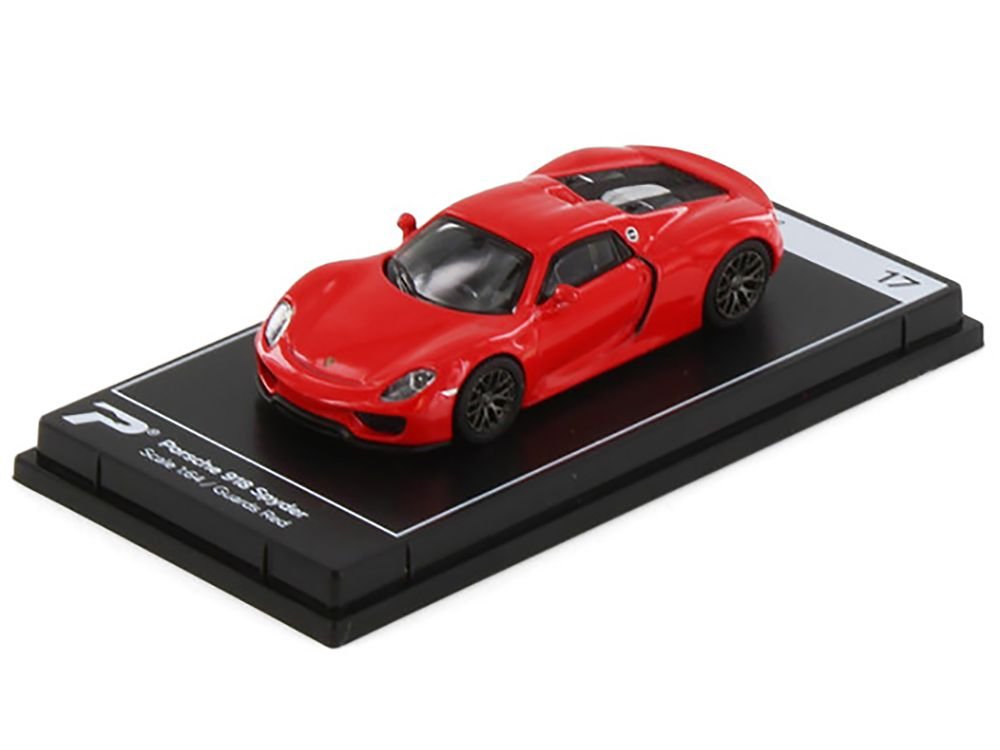 Porsche 918 Spyder Guards Red "Hypercar League Collection" 1/64 Diecast Model Car by PosterCars view 2
